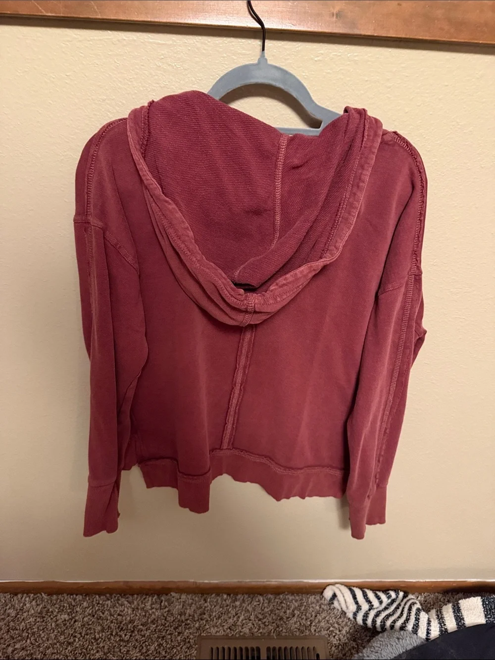 FP Movement by Free People Faded Burgundy Zip Hoodie - Picture 3 of 4
